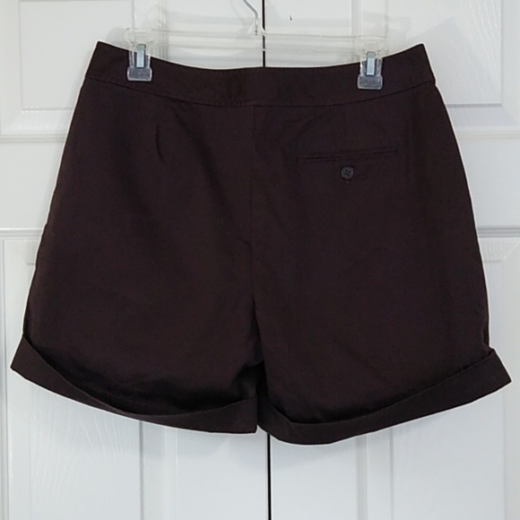 Lauren Ralph Lauren Chocolate Brown Cuffed Stretch Cotton Shorts - Picture 5 of 13